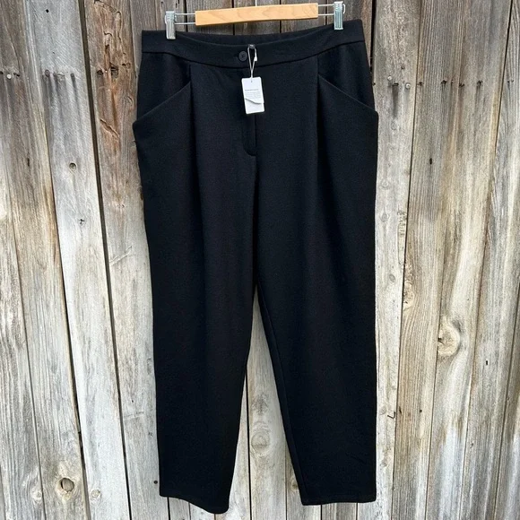 NWT Eileen Fisher Boiled Wool Jersey Carrot Pant Black M - Picture 16 of 16